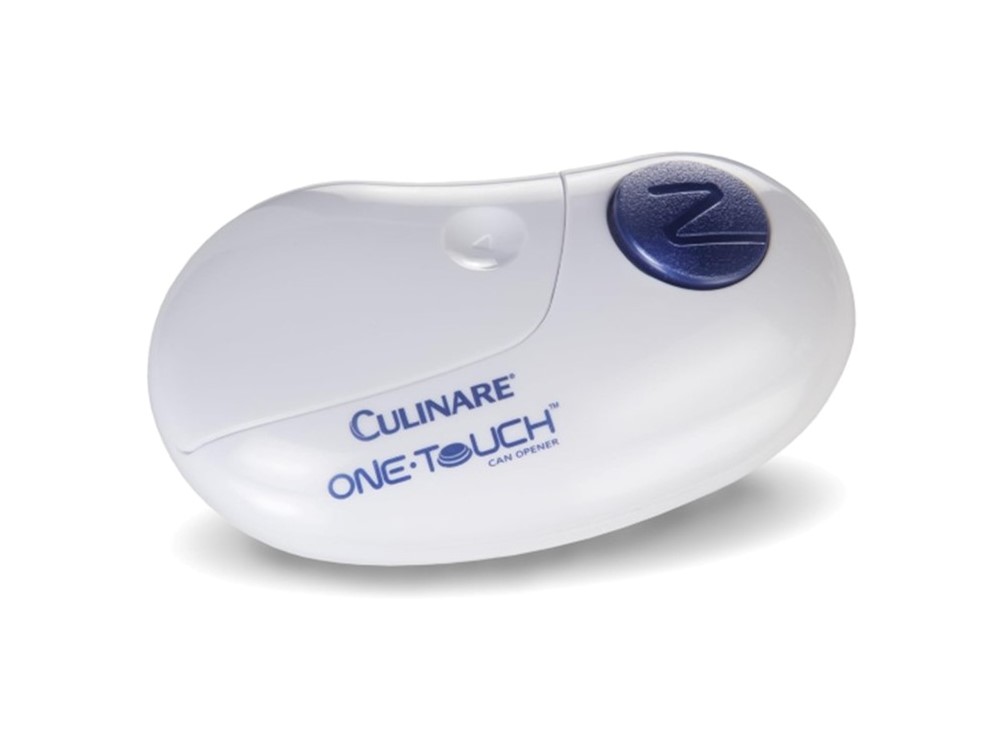 One touch can opener in white
